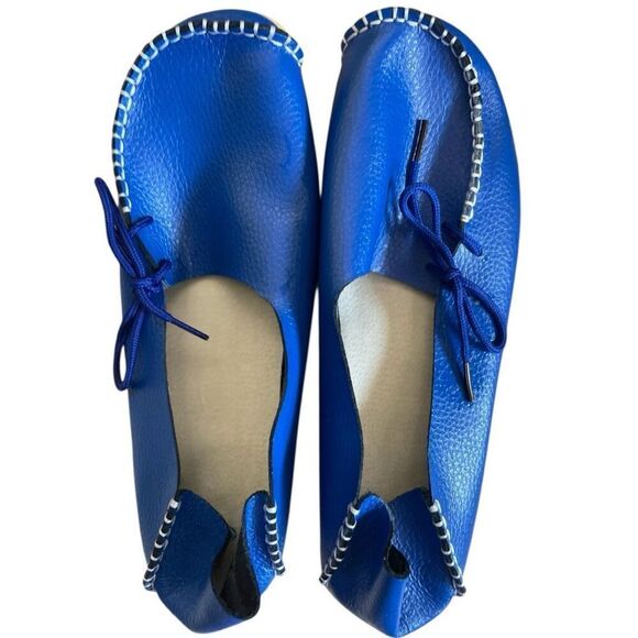 Blue Slip On Moccasin Style Shoes Size 9 - Picture 4 of 6